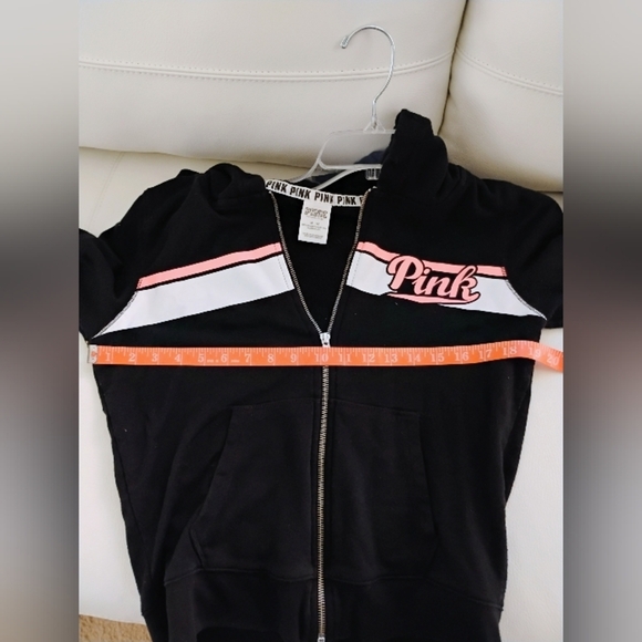 PINK Victoria's Secret Full Zip Hoodie Black Size Medium - Picture 10 of 11